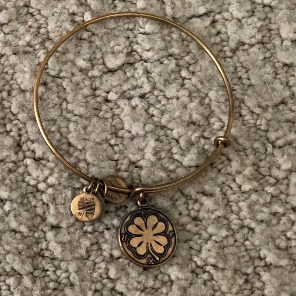 Four leaf clover gold Alex and ani bracelet